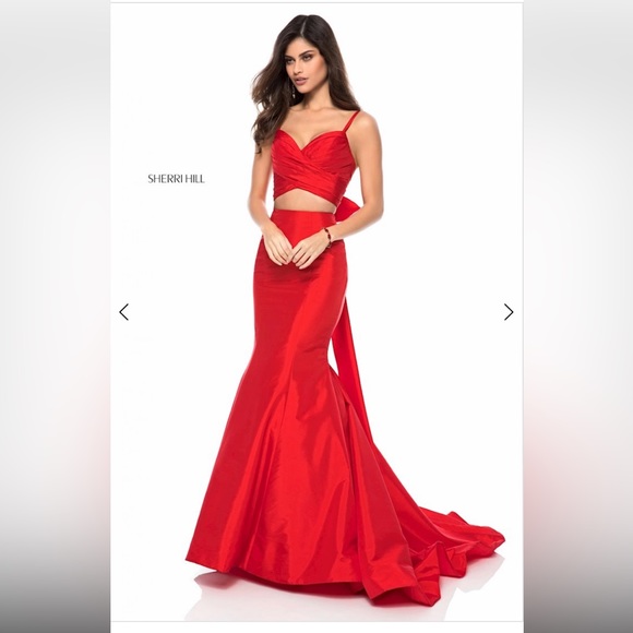 Sherri Hill WHITE 2-piece formal prom dress - Picture 1 of 12